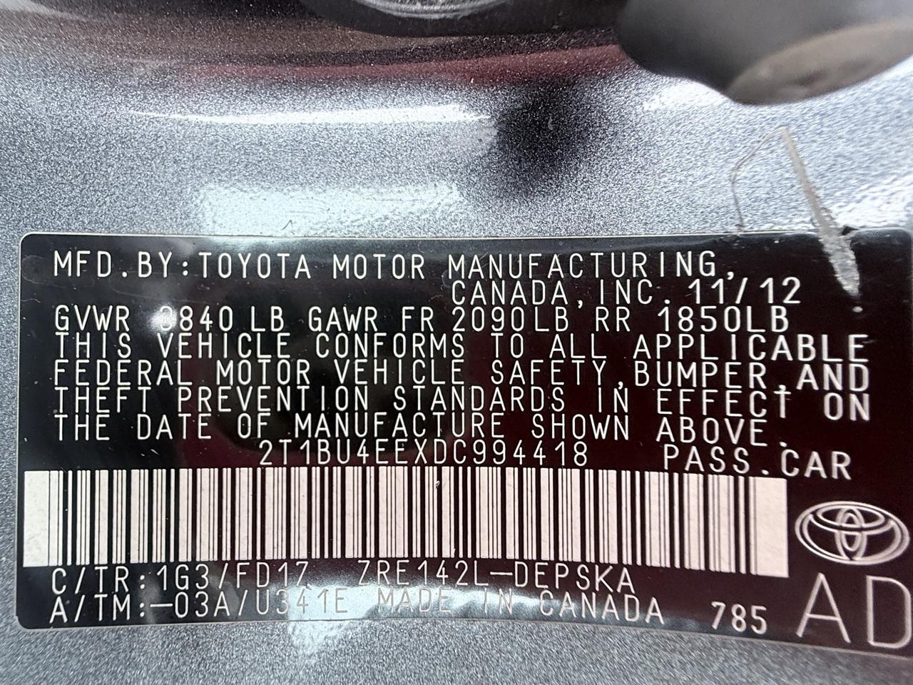 Toyota Corolla S 5-Speed MT 2013