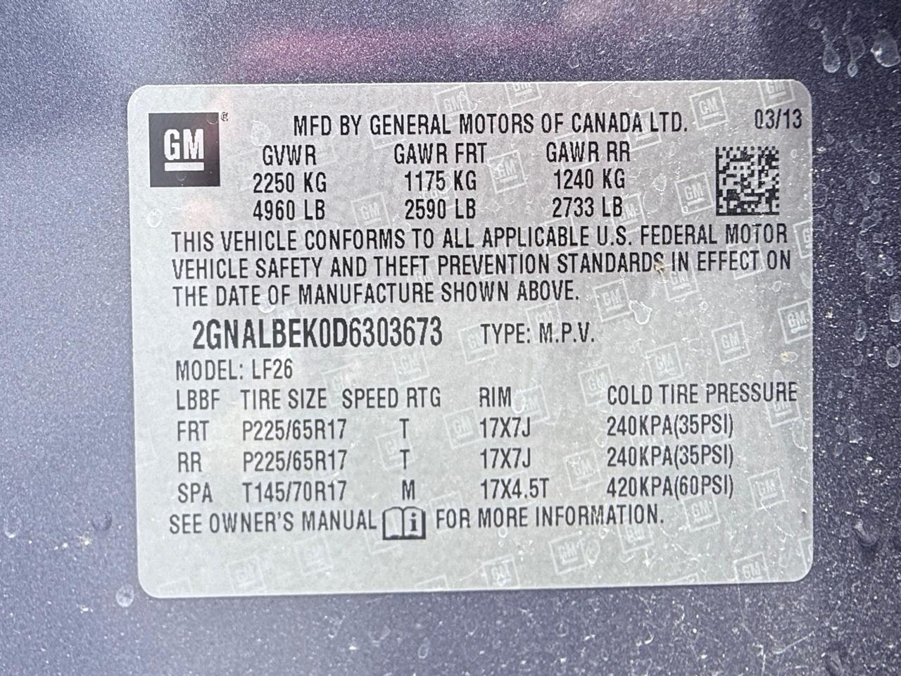 Chevrolet Equinox LS 2WD 2013