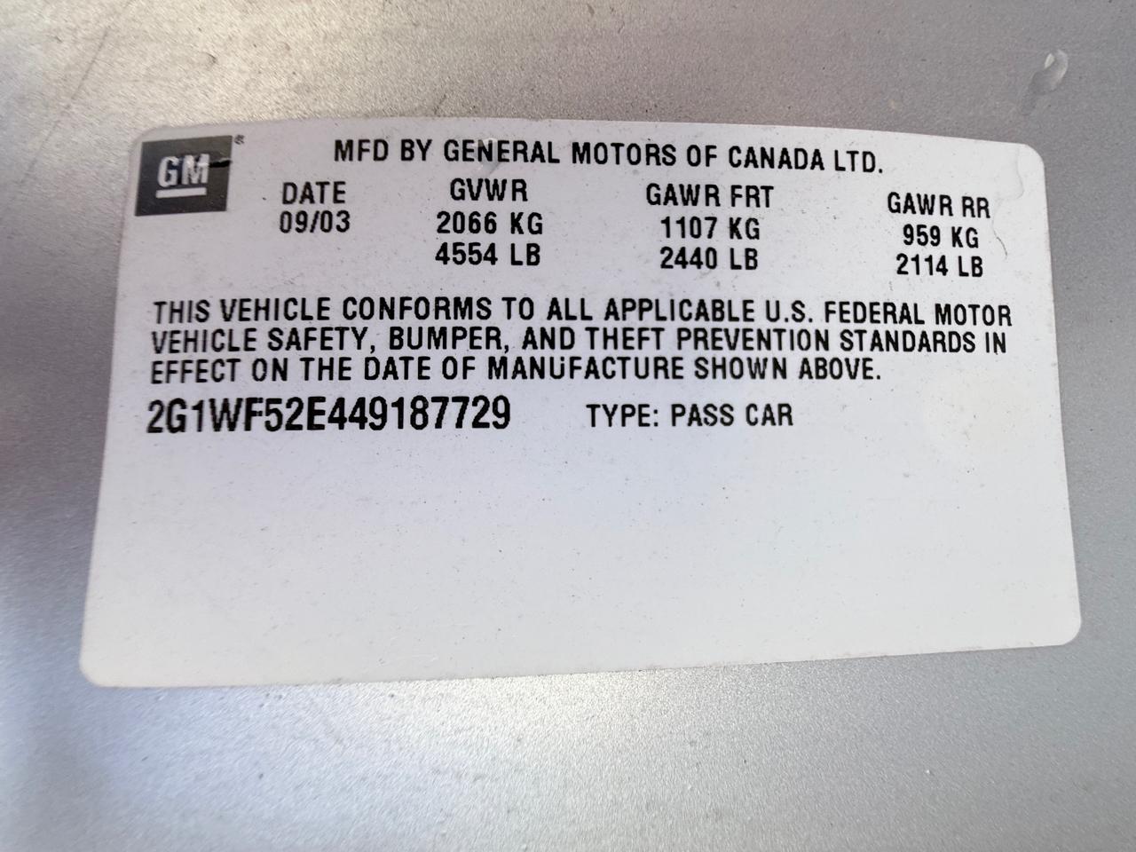 Chevrolet Impala Base 2004