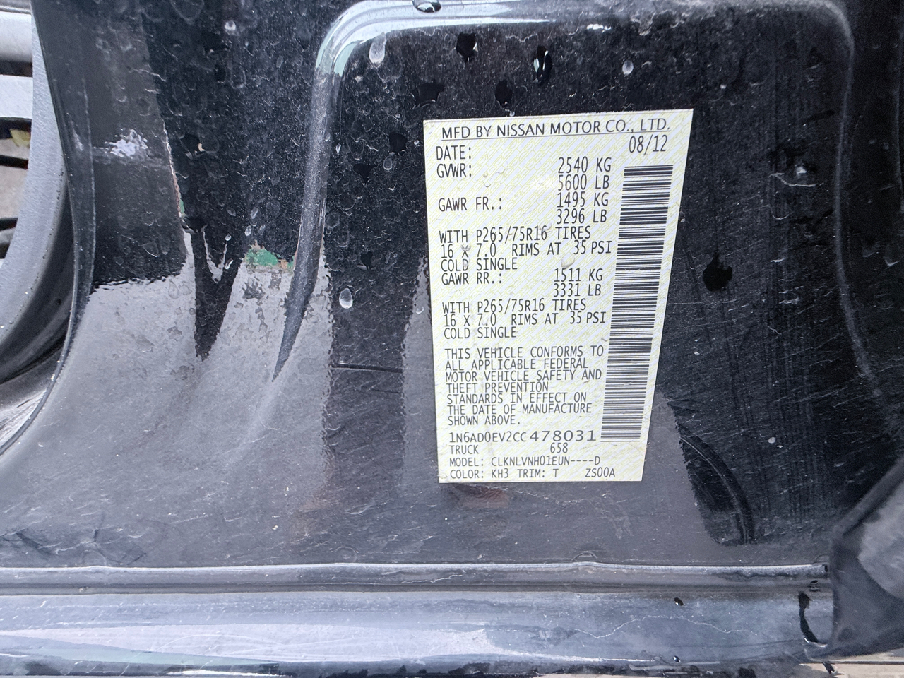 Nissan Frontier SL Crew Cab 4WD 2012