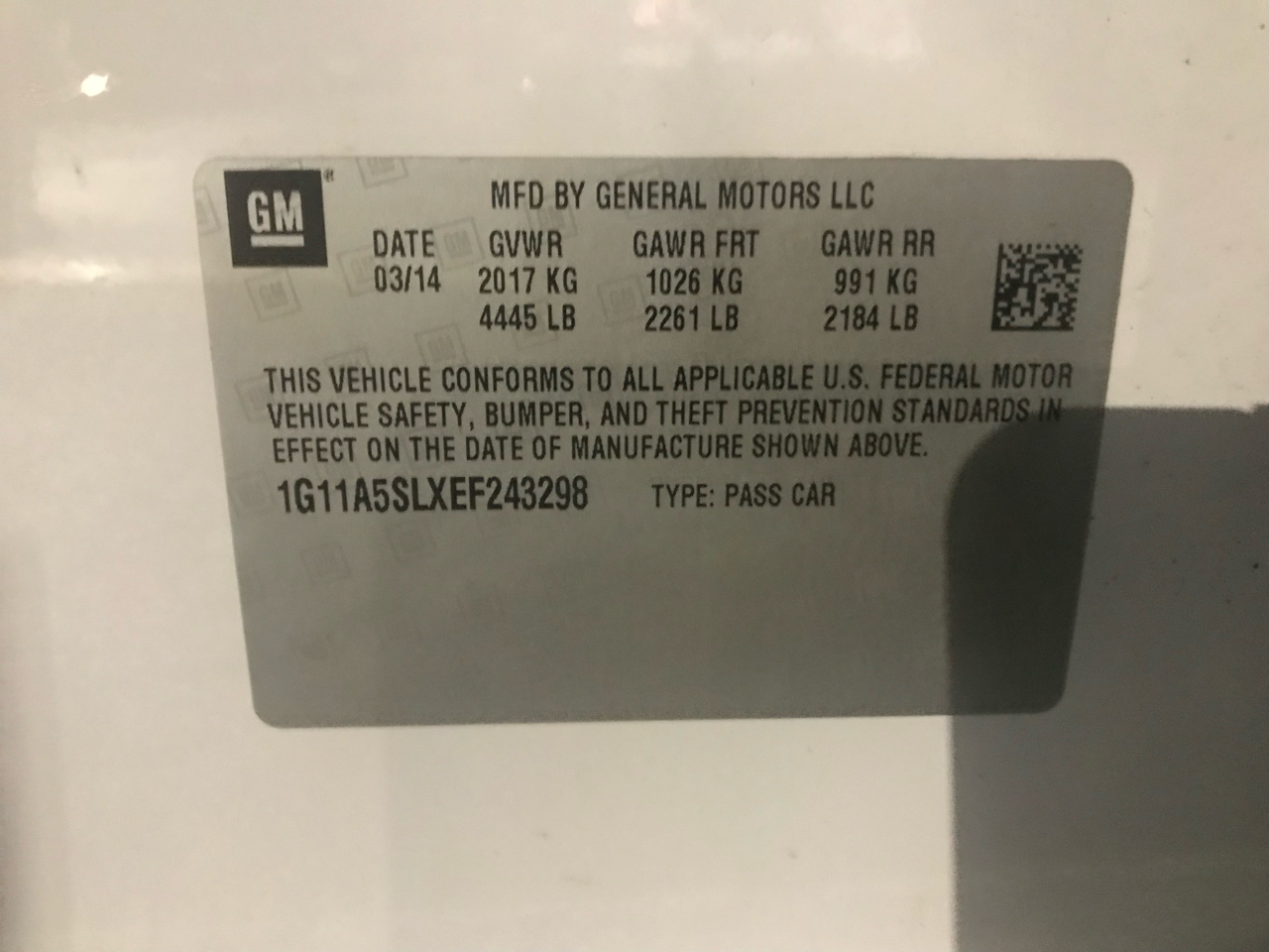 Chevrolet Malibu LS Fleet 2014