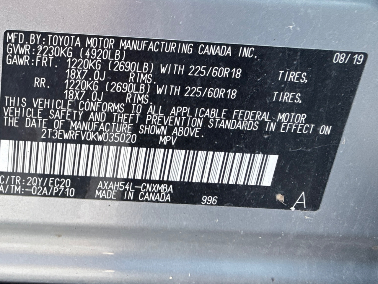 Toyota RAV4 Hybrid XSE 2019