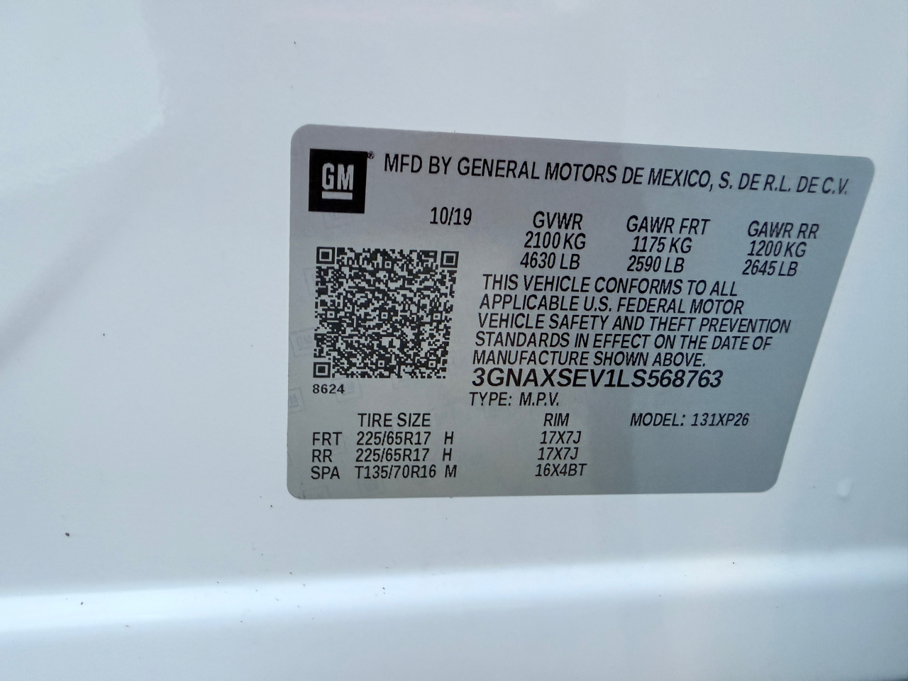 Chevrolet Equinox LS 1.5 AWD 2020