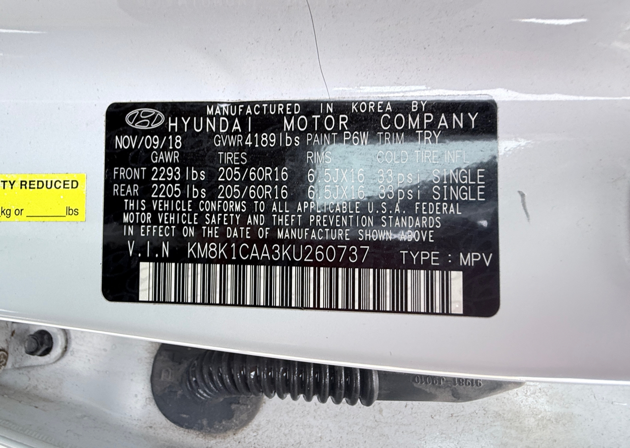 Hyundai Kona SE AWD 2019