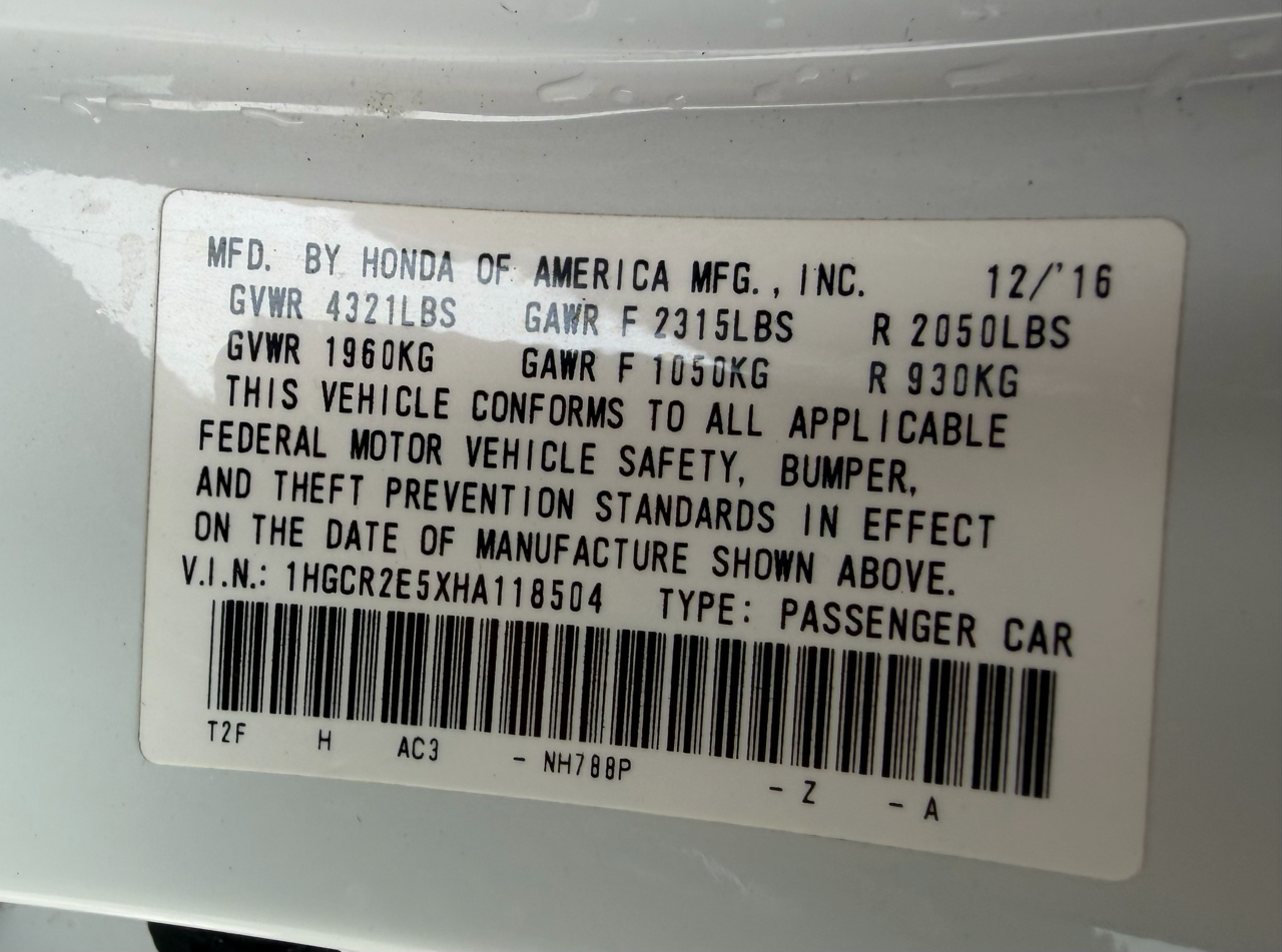 Honda Accord Sport 6-Spd MT 2017