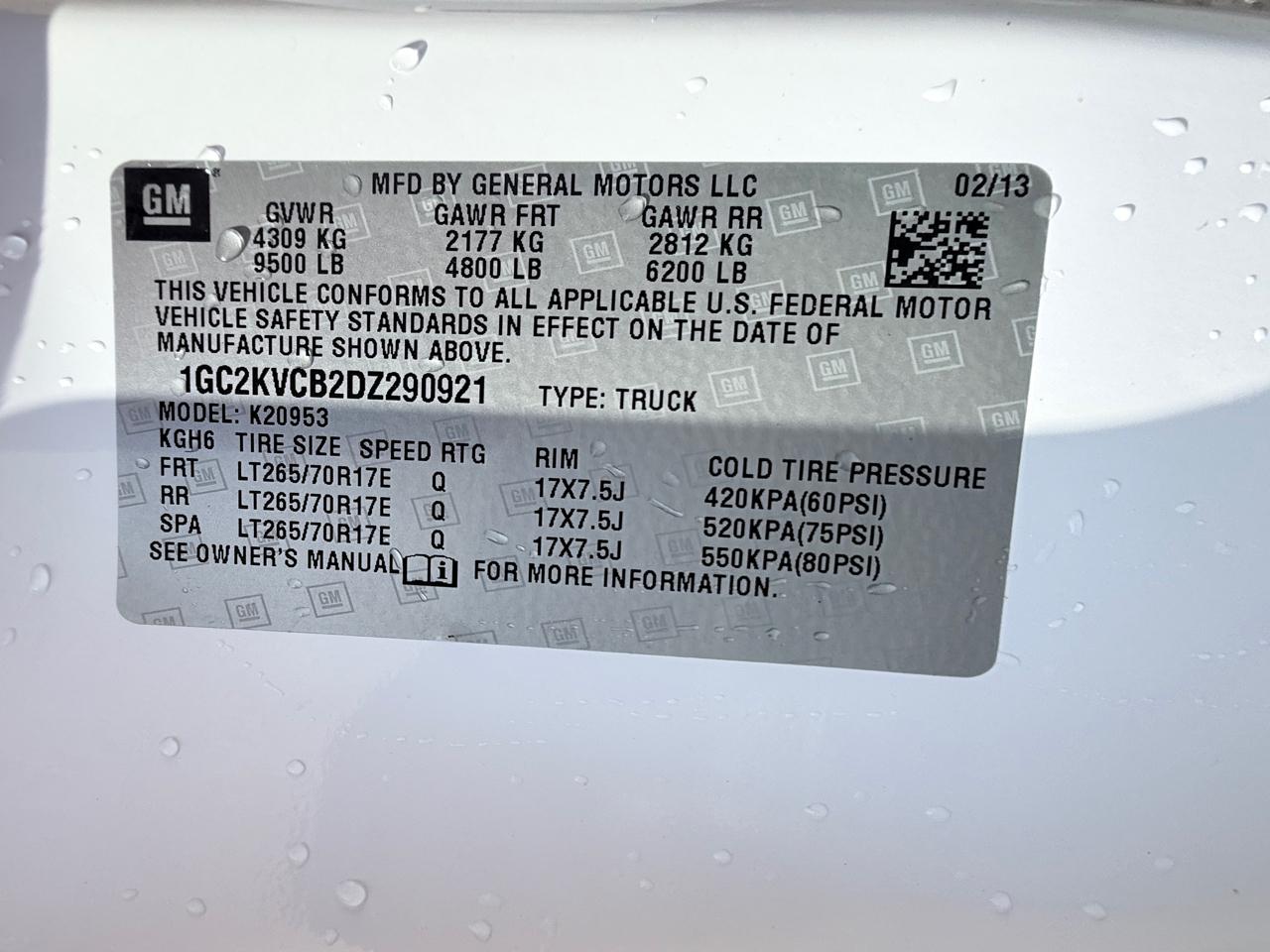 Chevrolet Silverado 2500HD Work Truck Ext. Cab 4WD 2013