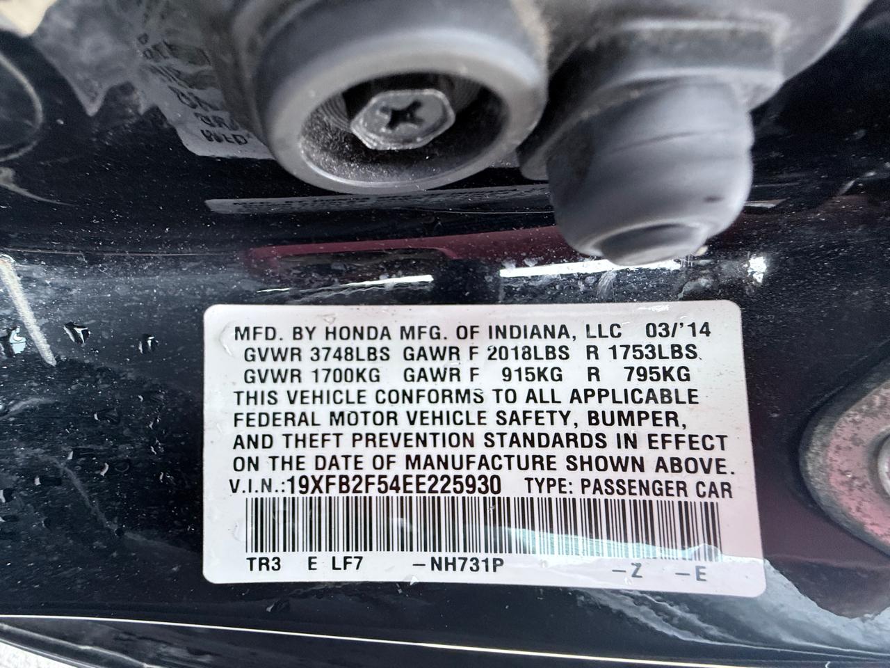 Honda Civic LX Sedan CVT 2014