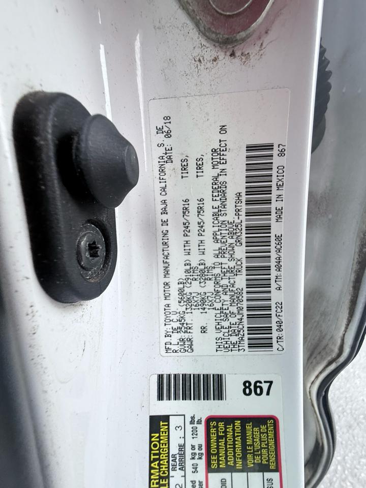 Toyota Tacoma SR5 Double Cab Long Bed V6 6AT 2WD 2018