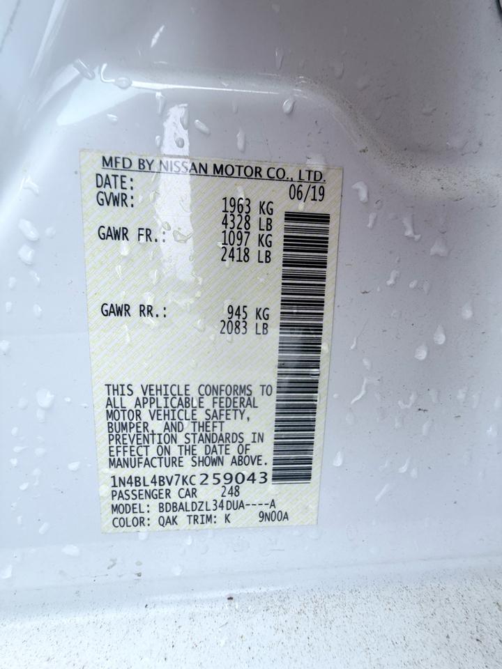 Nissan Altima 2.5 S 2019