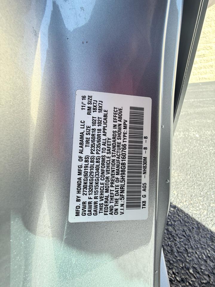 Honda Odyssey Touring 2016