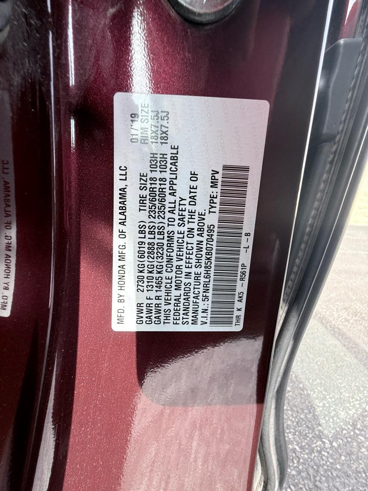 Honda Odyssey Touring 2019