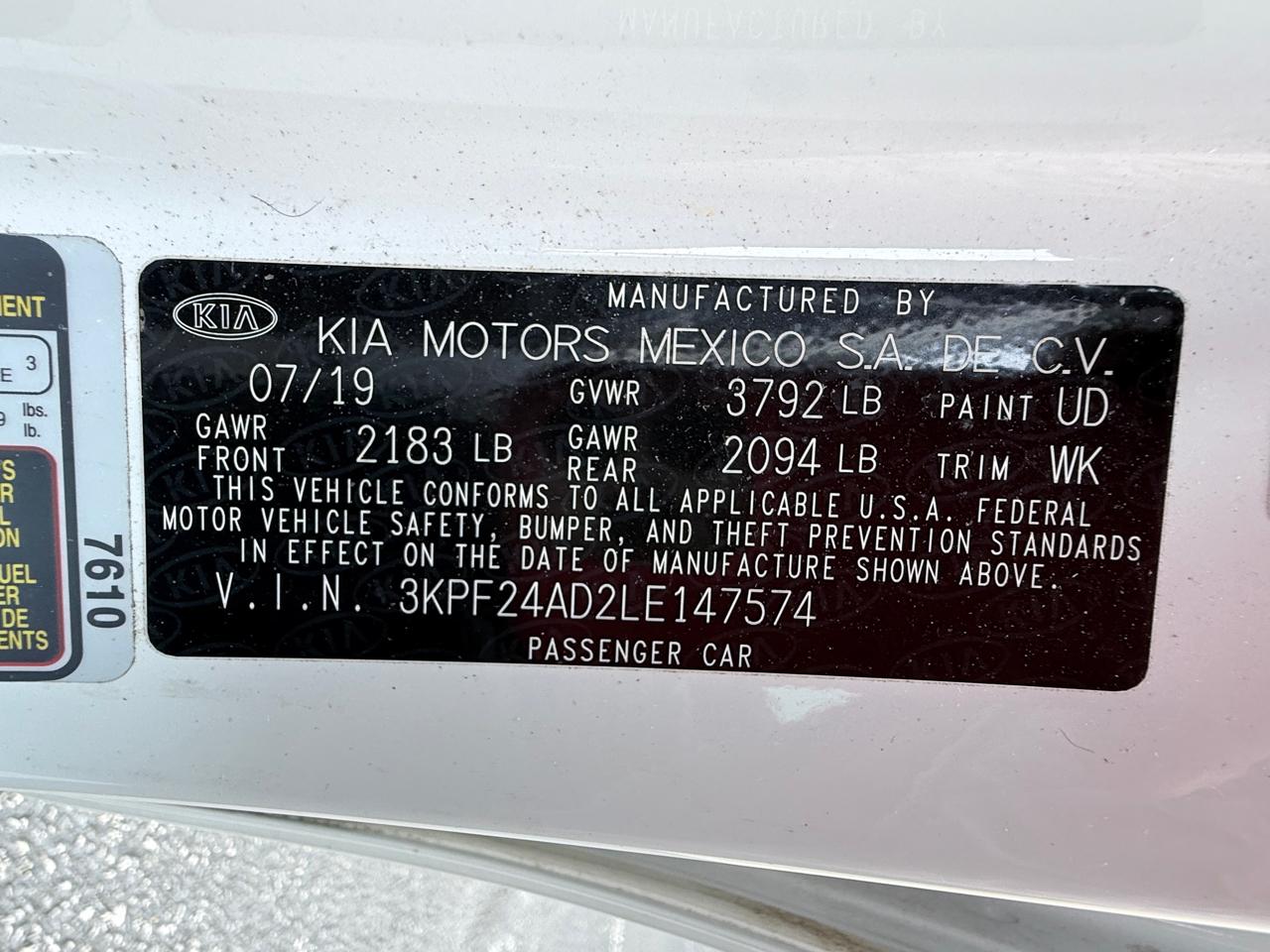 Kia Forte FE 6M 2020