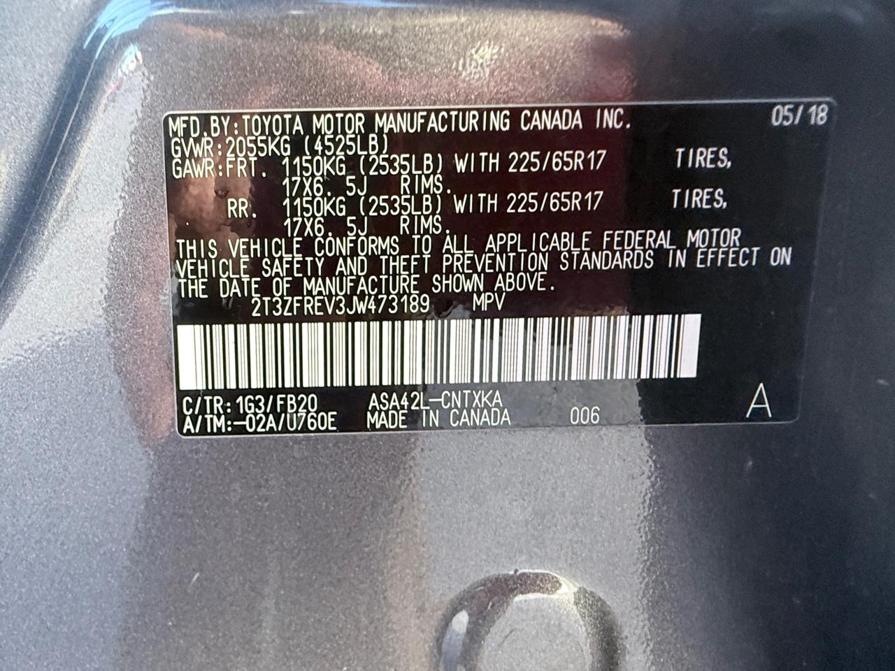 Toyota RAV4 LE FWD 2018