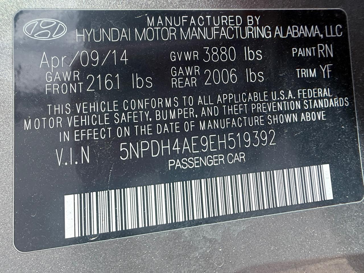 Hyundai Elantra Limited 2014