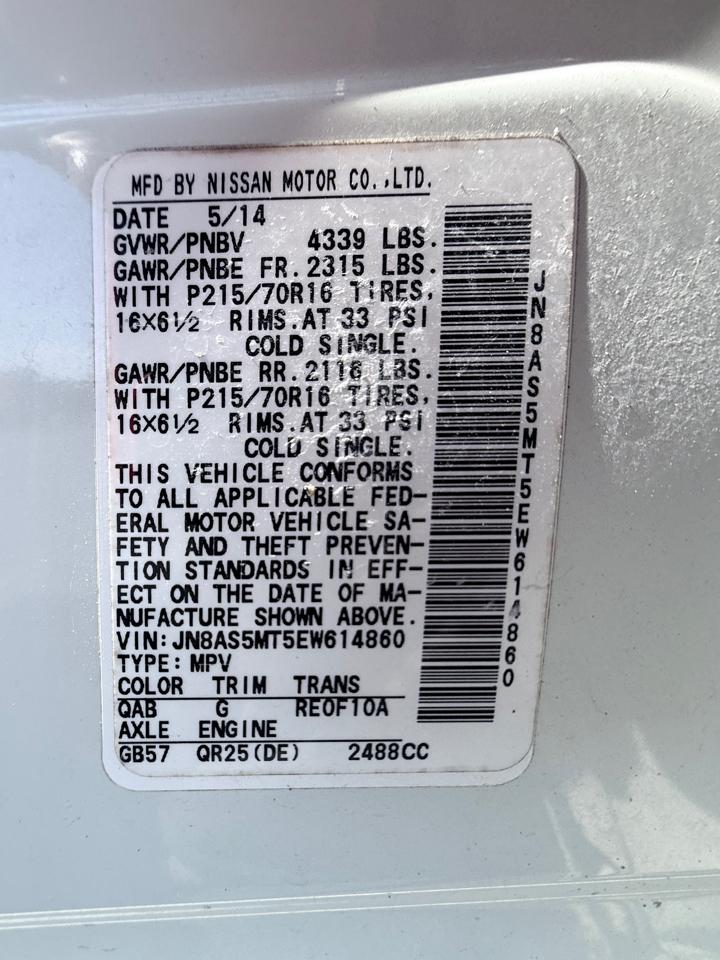 Nissan Rogue Select S 2WD 2014