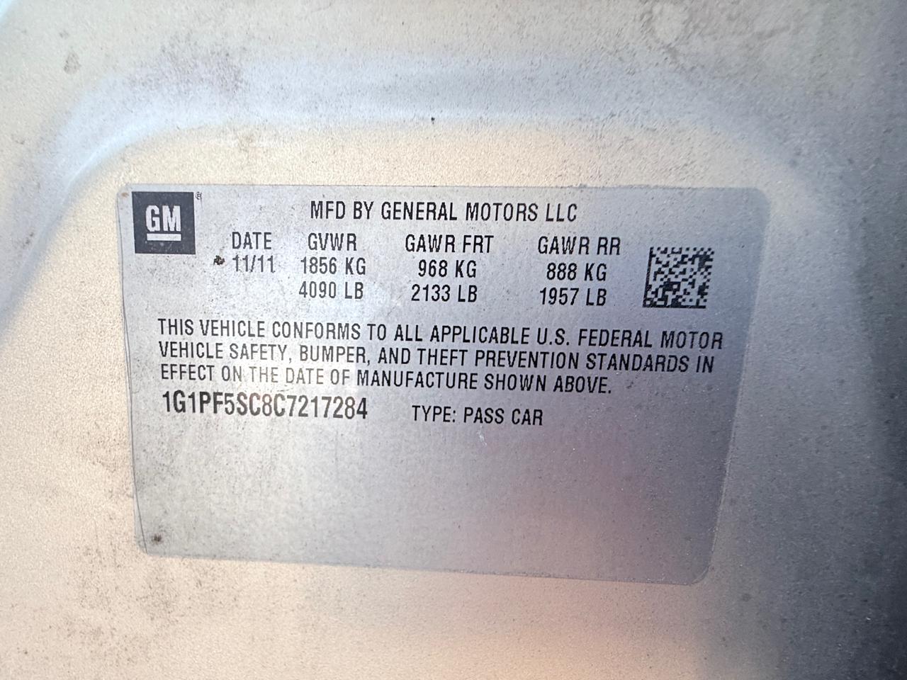 Chevrolet Cruze 1LT 2012