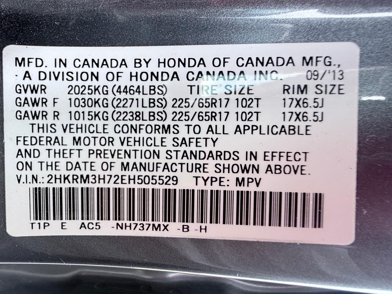 Honda CR-V EX-L 2WD 5-Speed AT 2014