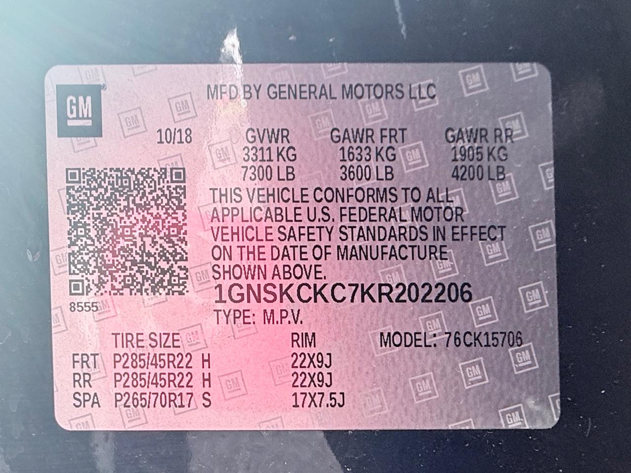 Chevrolet Tahoe Premier 4WD 2019