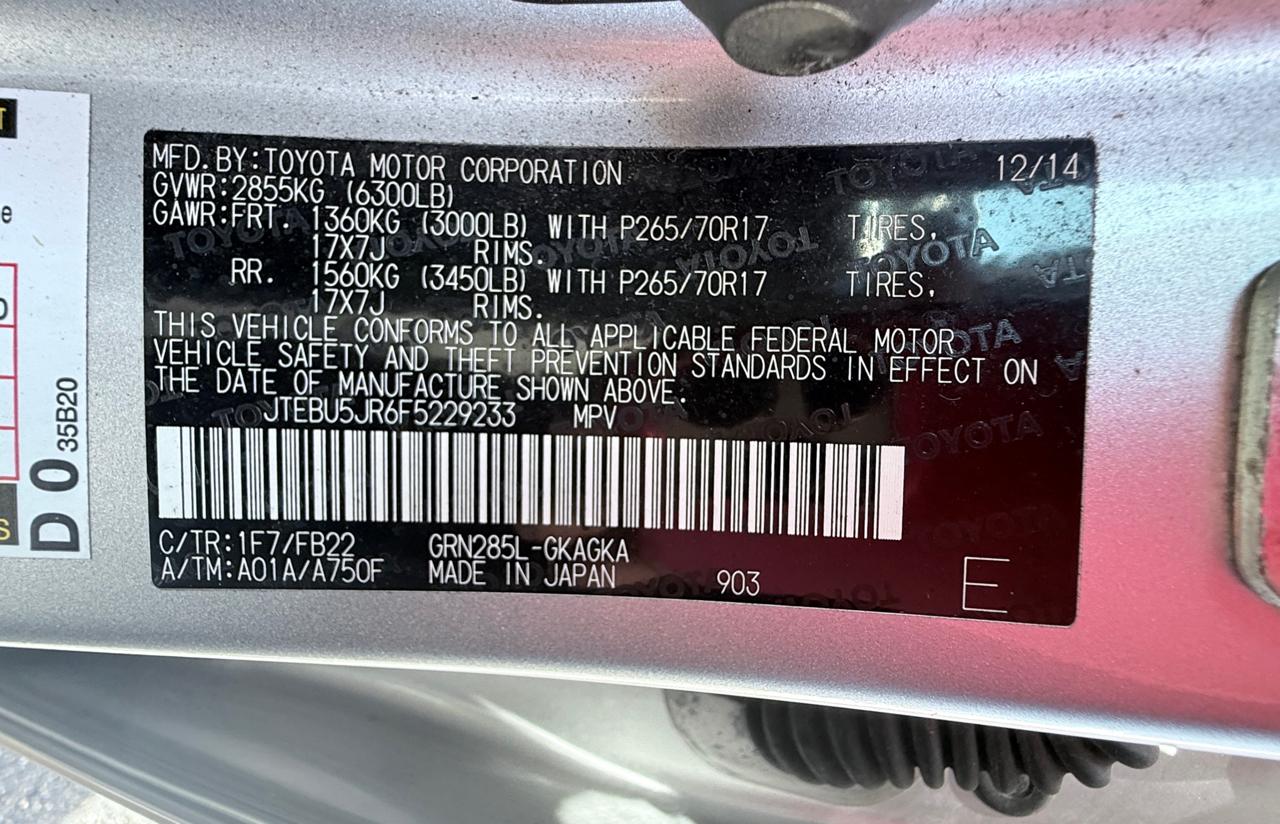 Toyota 4Runner SR5 4WD 2015