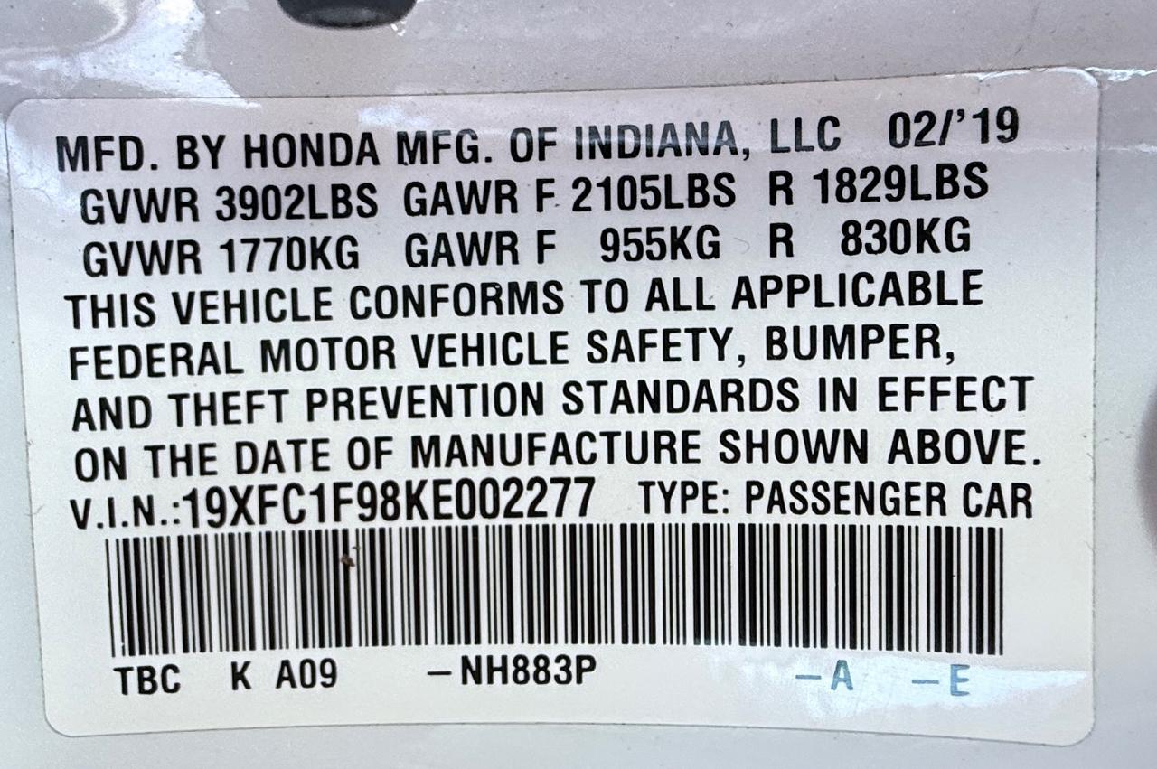 Honda Civic Touring Sedan CVT 2019