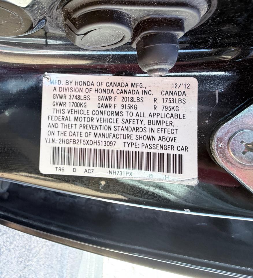Honda Civic LX Sedan 5-Speed AT 2013