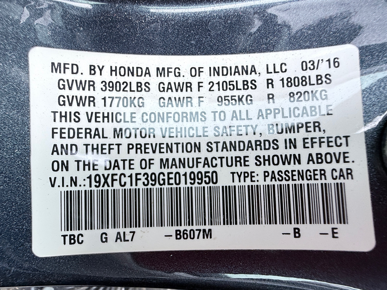 Honda Civic EX-T Sedan CVT 2016