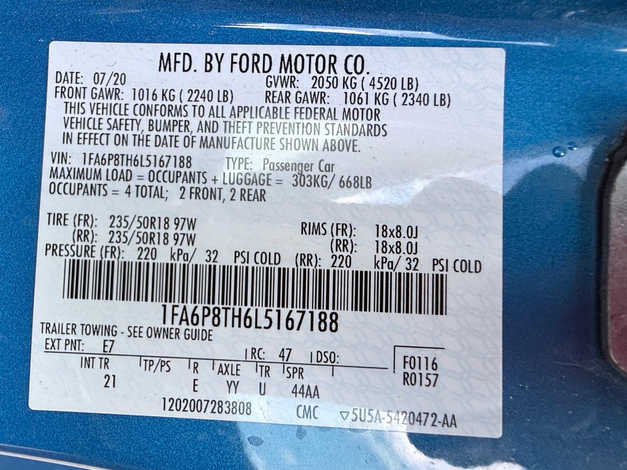 Ford Mustang EcoBoost Coupe 2020