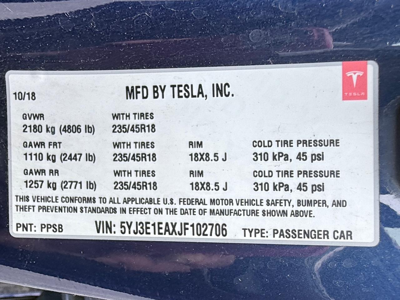 Tesla Model 3 Base 2018