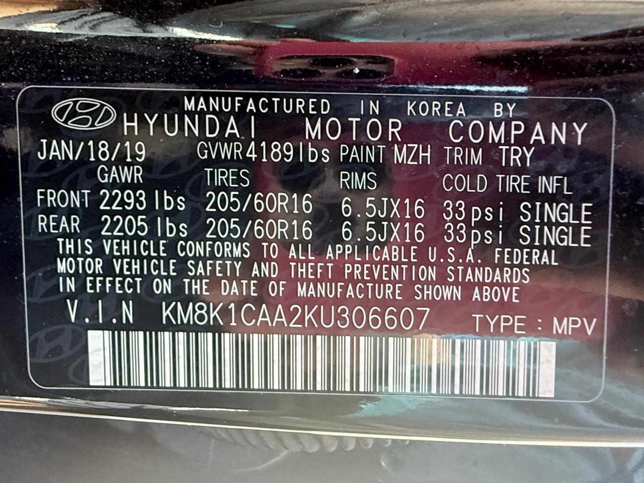 Hyundai Kona SE AWD 2019