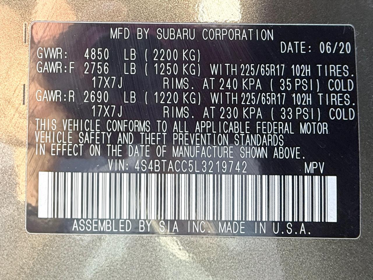 Subaru Outback Premium 2020