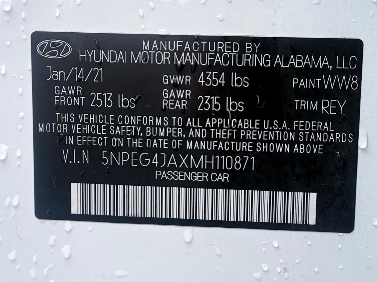 Hyundai Sonata SE 2021