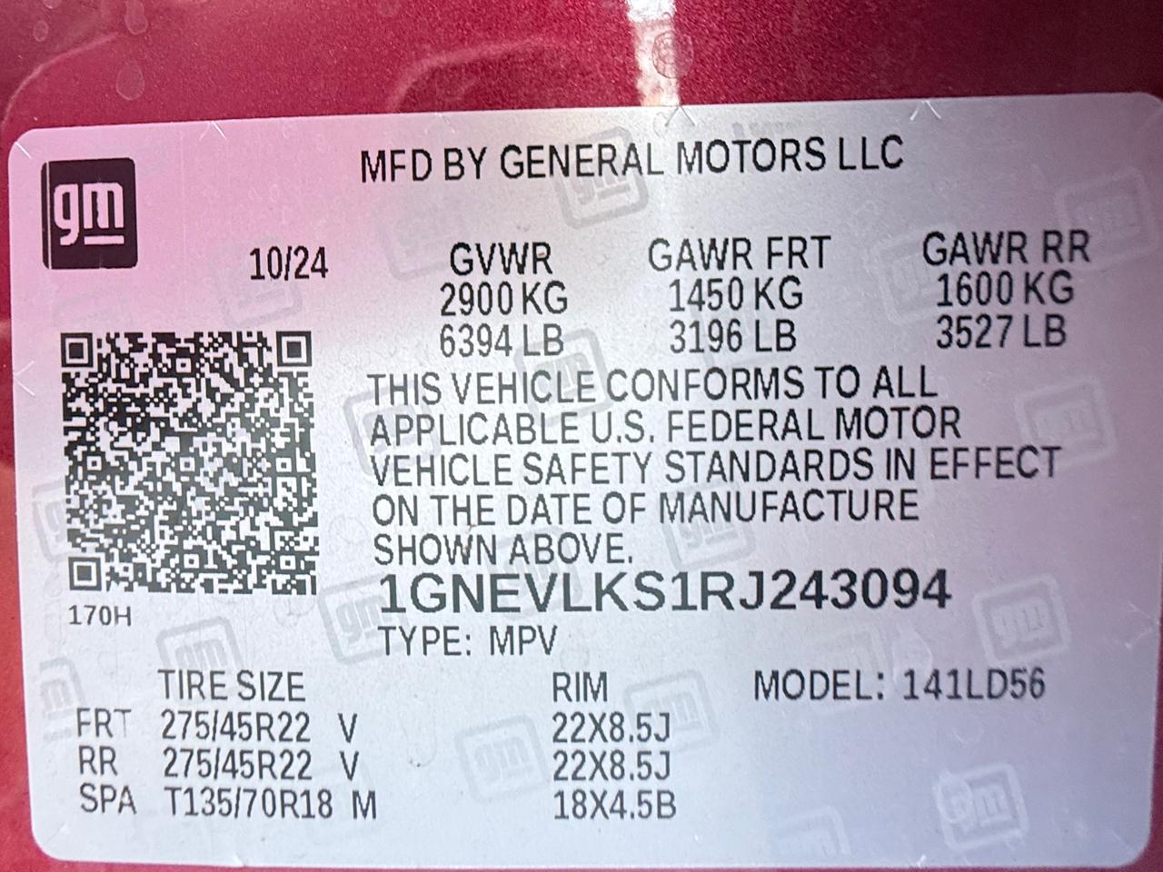 Chevrolet Traverse RS AWD 2024