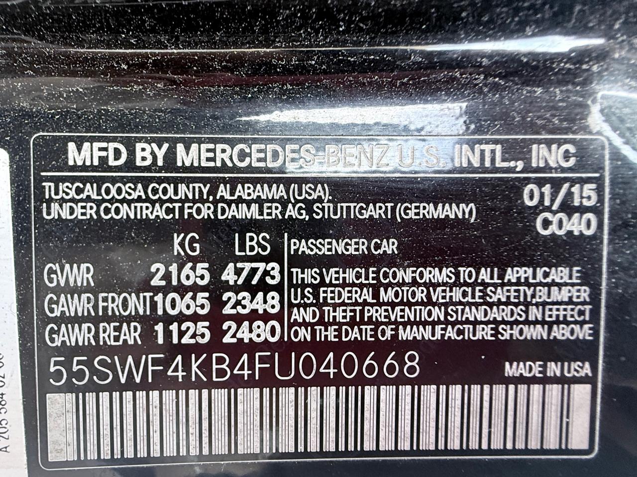 Mercedes-Benz C-Class C300 4MATIC Sedan 2015