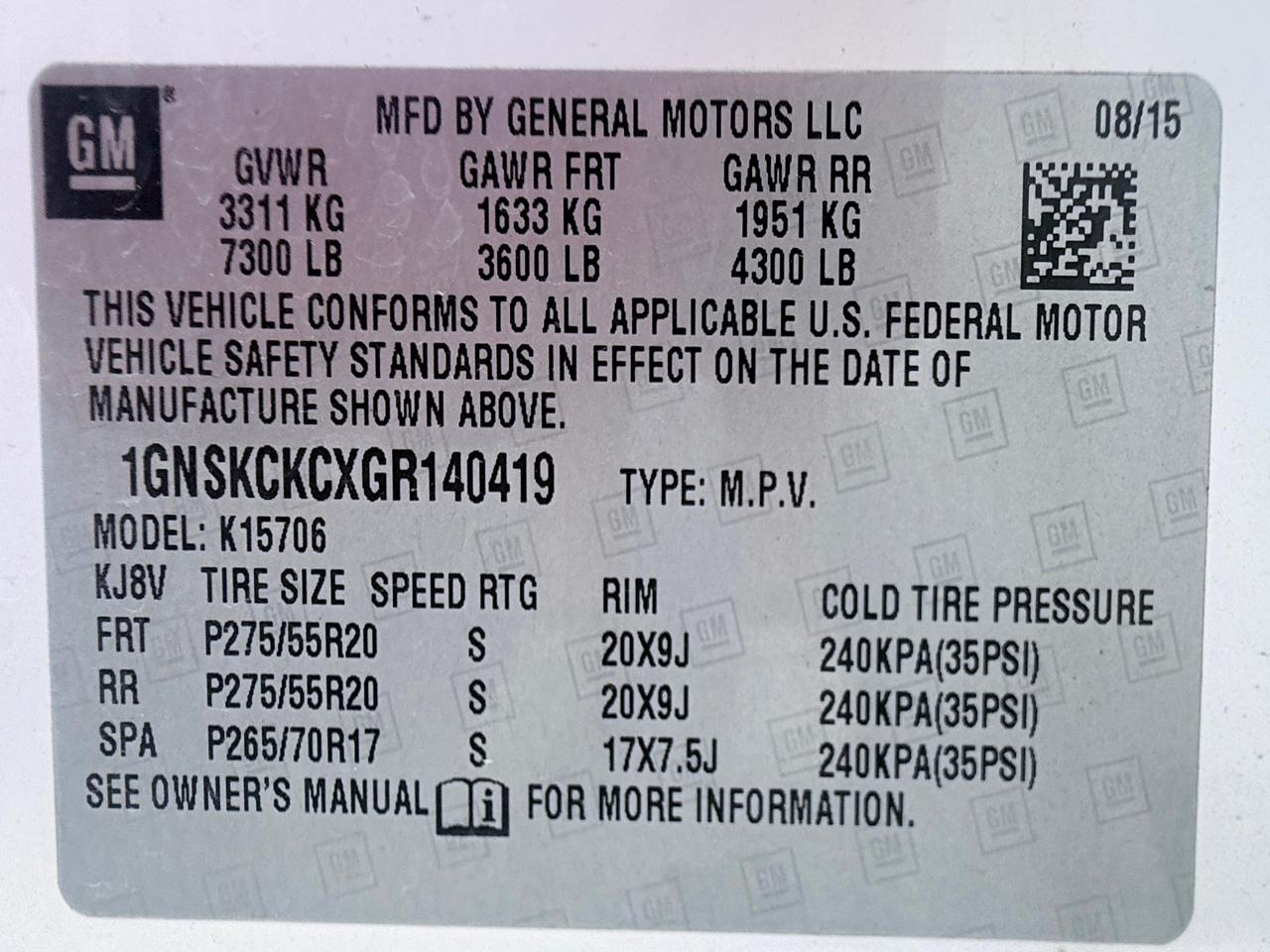 Chevrolet Tahoe LTZ 4WD 2016