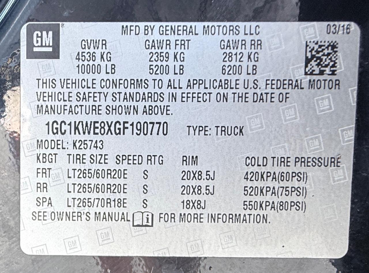Chevrolet Silverado 2500HD LTZ Crew Cab Long Box 4WD 2016