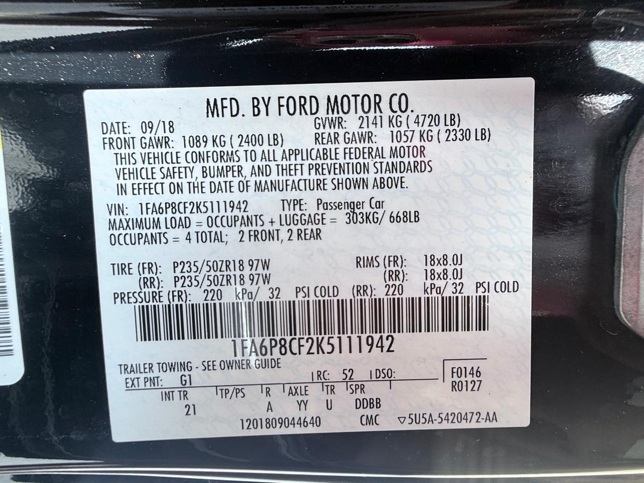 Ford Mustang GT Premium Coupe 2019