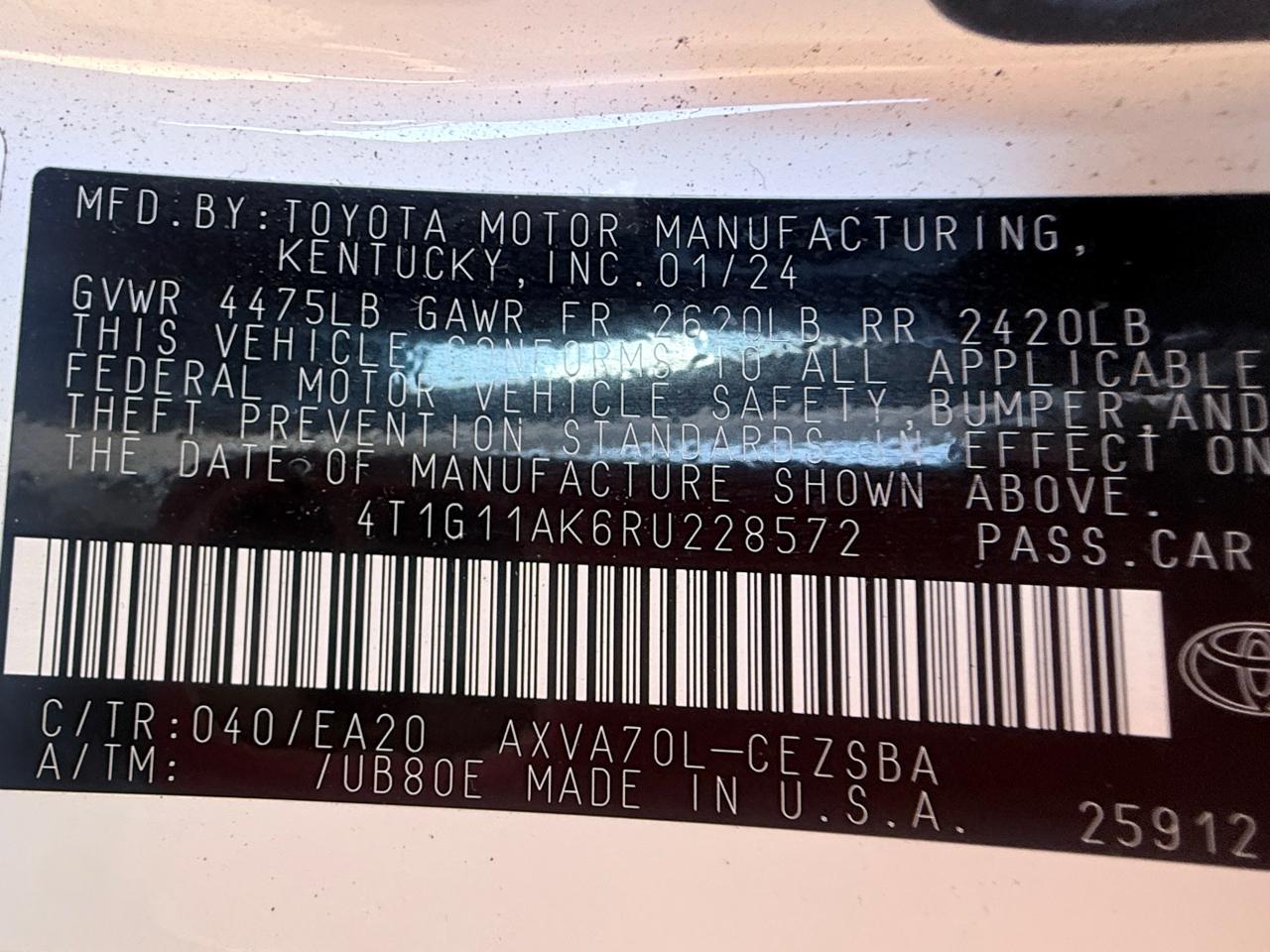Toyota Camry SE 2024