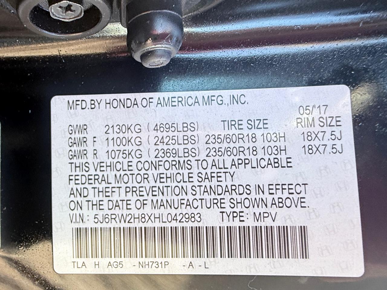 Honda CR-V EX-L AWD 2017