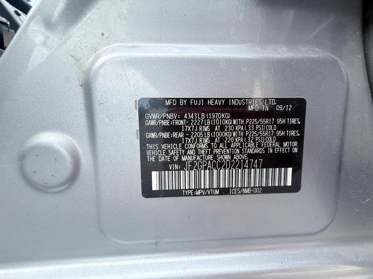 Subaru XV Crosstrek 2.0 Limited 2013
