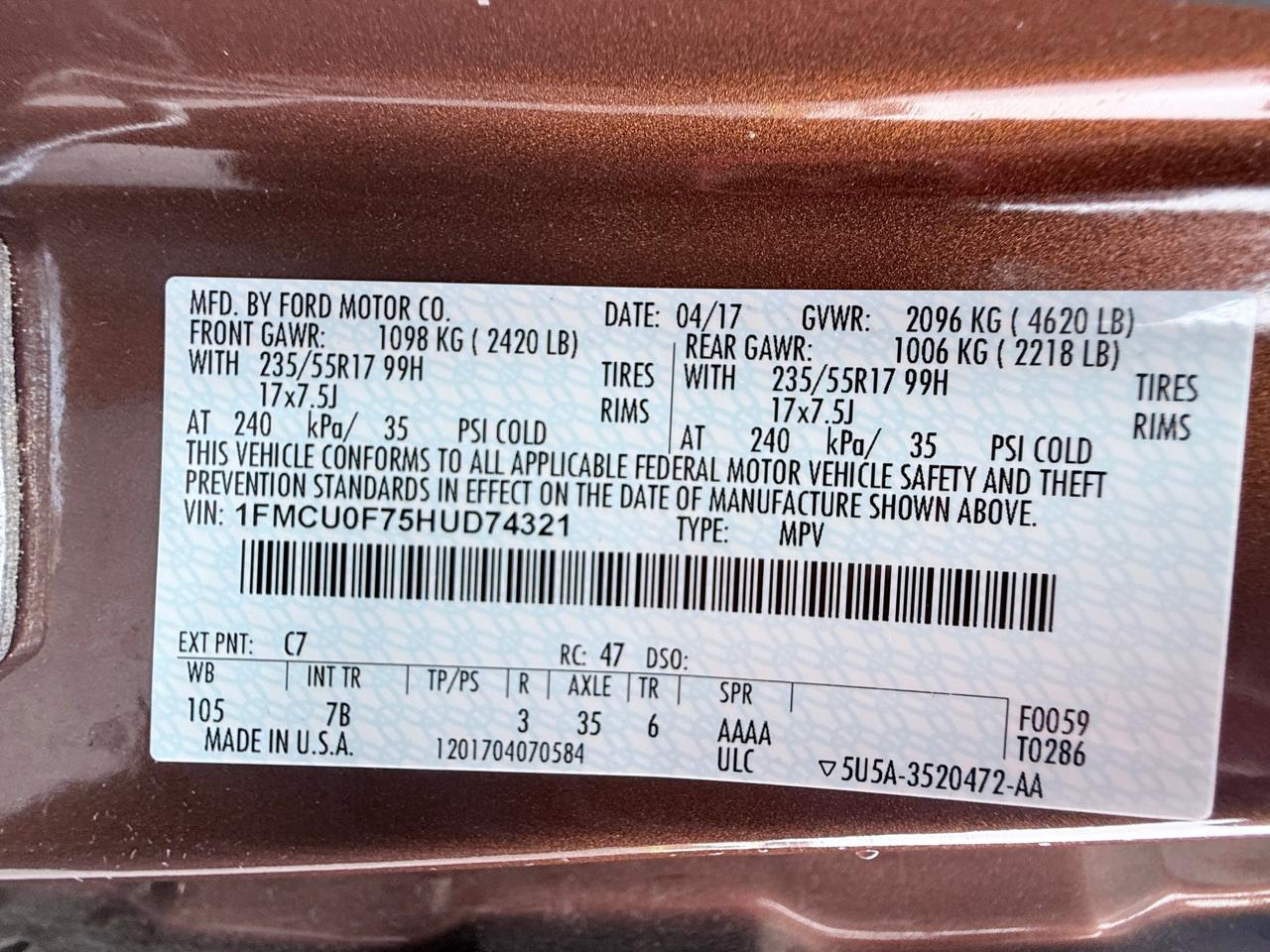 Ford Escape S FWD 2017