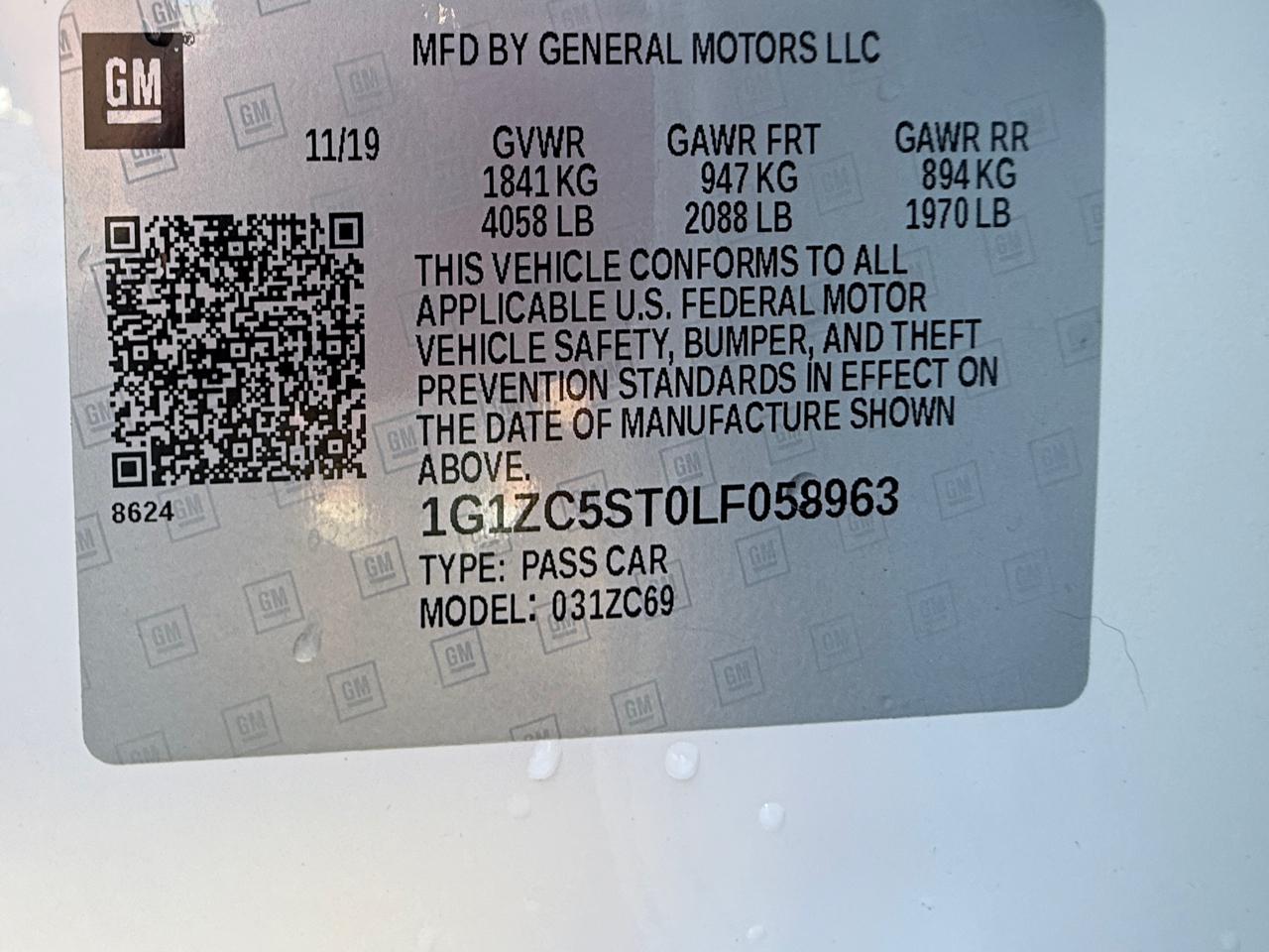 Chevrolet Malibu 1FL 2020