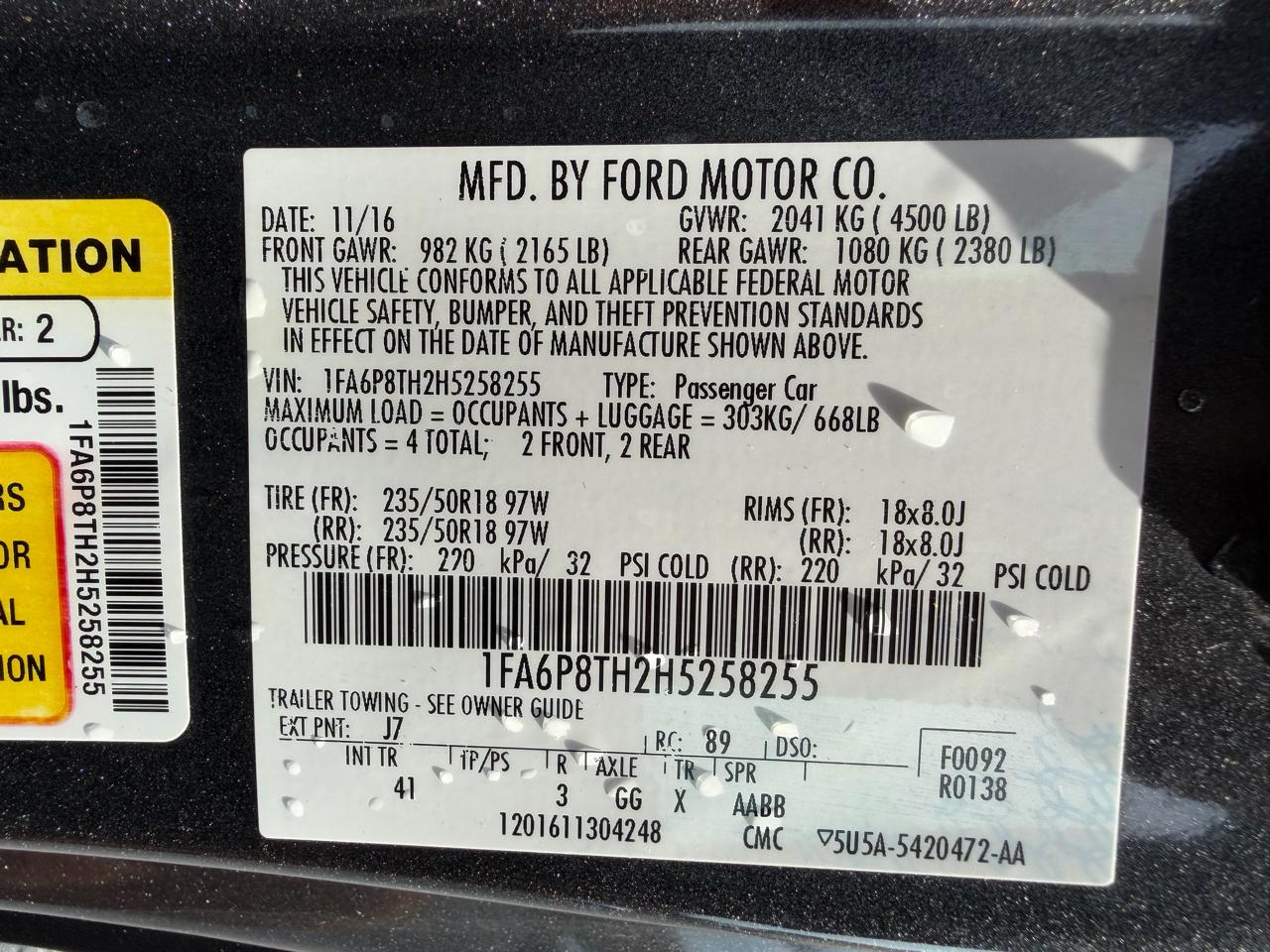 Ford Mustang EcoBoost Coupe 2017