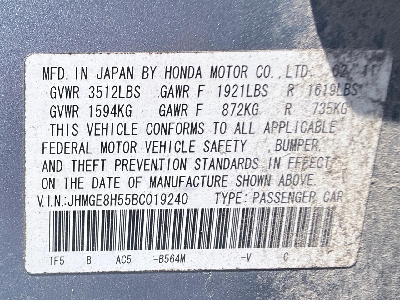 Honda Fit Sport 5-Speed AT 2011