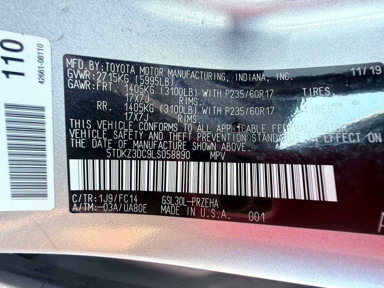 Toyota Sienna LE 8-Passenger 2020