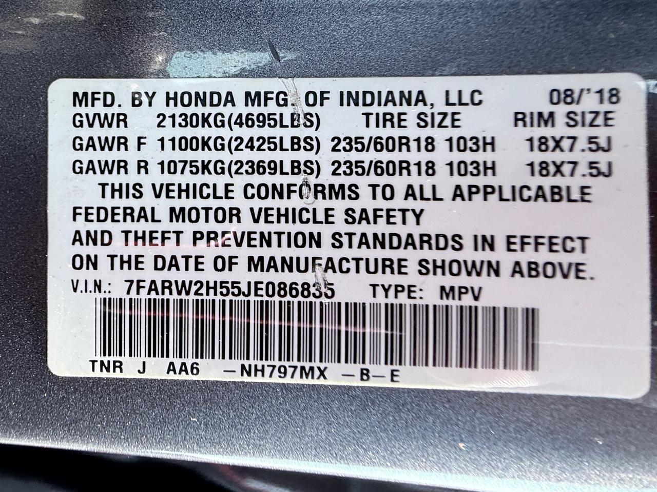 Honda CR-V EX AWD 2018