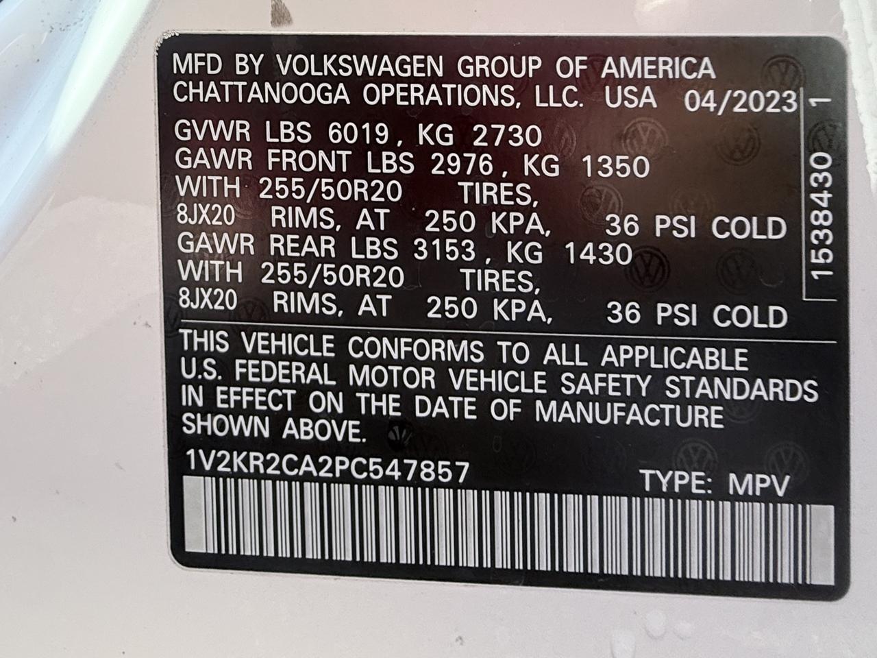 Volkswagen Atlas V6 SE w/Technology 4MOTION 2023