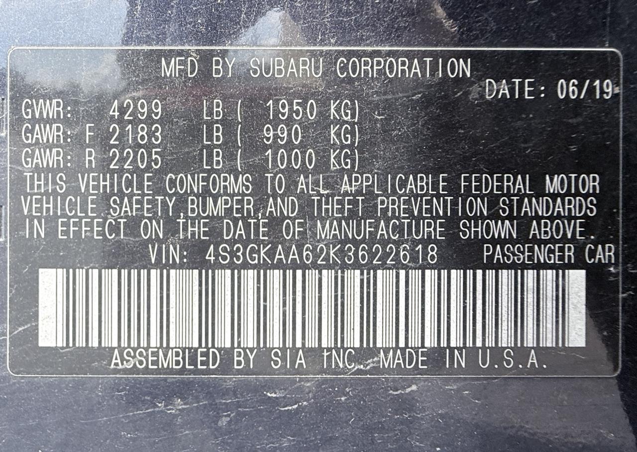 Subaru Impreza 2.0i 4-Door 2019