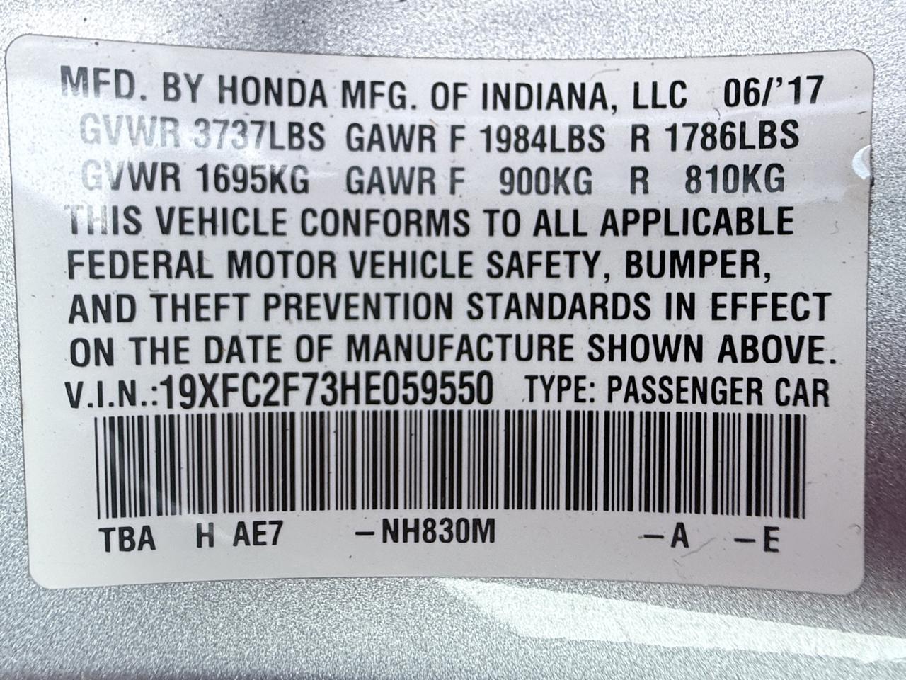 Honda Civic EX Sedan CVT 2017