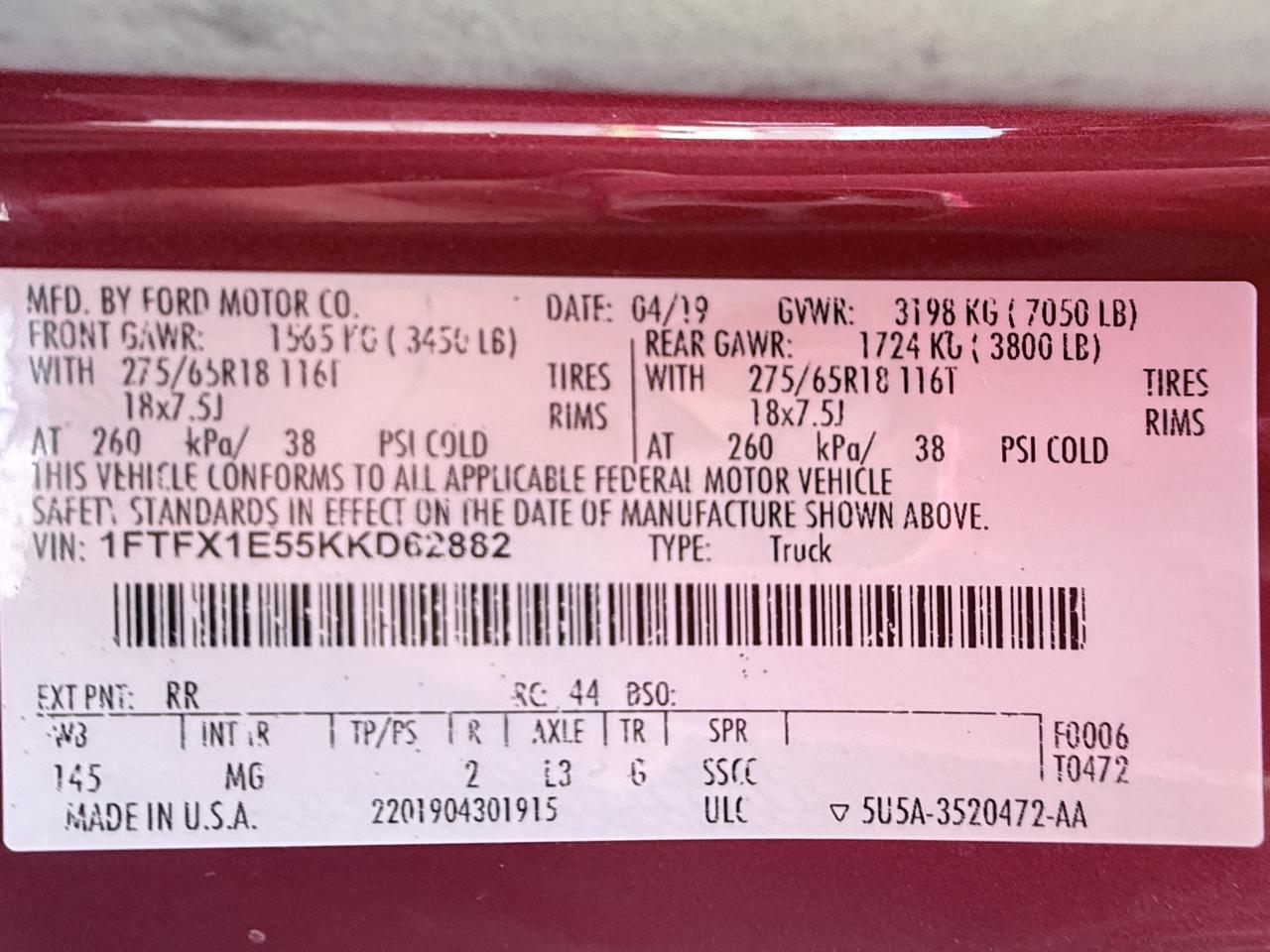 Ford F-150 XL SuperCab 6.5-ft. Bed 4WD 2019