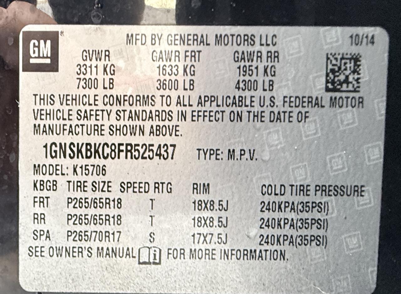 Chevrolet Tahoe LT 4WD 2015